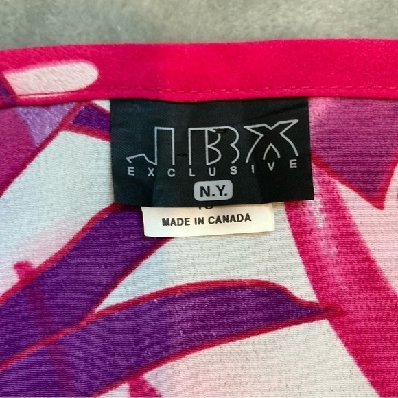 JBX Exclusive NY Bright Pink & Purple Floral Midi Wrap Around Skirt Size 16 - Picture 6 of 8
